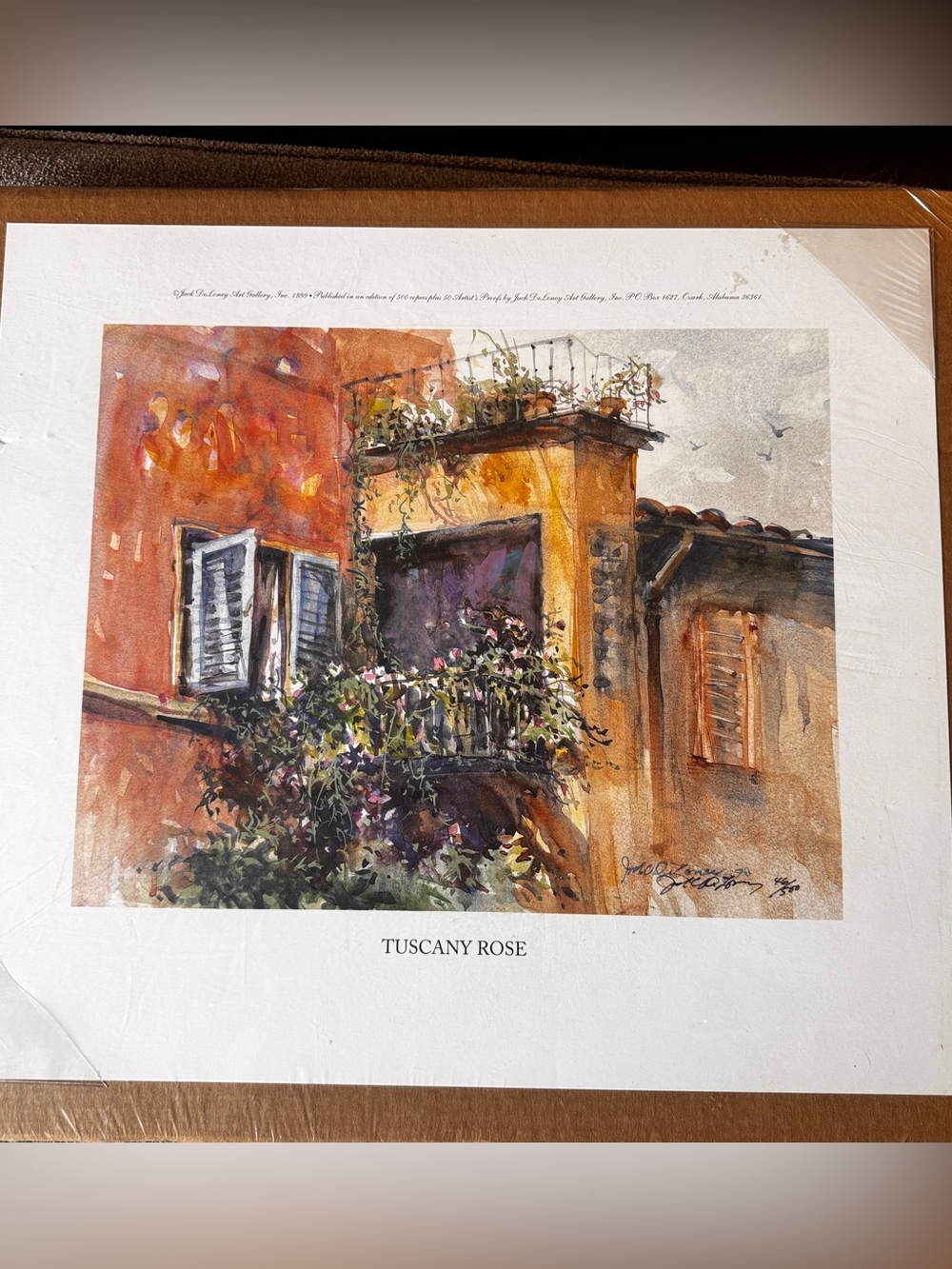 NIB Jack DeLoney "Tuscany Rose" Signed Limited Edition Print 46/500